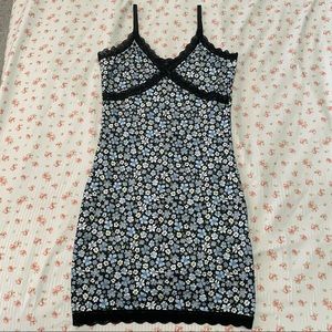 h&m floral lace bow mini dress